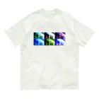 MUGURa-屋の氷中花モザイク オーガニックコットンTシャツ
