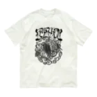 Y's Ink Works Official Shop at suzuriのRising sun Crow (Black Print) Organic Cotton T-Shirt