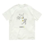 ビールとアート TM-3 Designの名画 × BEER（鳥獣戯画）黒線画 オーガニックコットンTシャツ