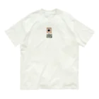 SHIOの花　flower レトロ　 オーガニックコットンTシャツ