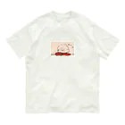 まつげちゃんのおみせのおさげの赤まつげちゃん オーガニックコットンTシャツ