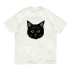 WataMayuroom☆の大きな瞳黒猫 オーガニックコットンTシャツ