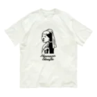 HermannStrasseのイラスト絵画：フェルメールとフトアゴヒゲトカゲ オーガニックコットンTシャツ