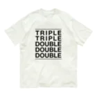 SaaStyle -サースティル-のT2D3（黒プリント）カットソー Organic Cotton T-Shirt