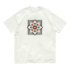 untidyboxのモロッカンに憧れるタイル柄・ブラック×オレンジ Organic Cotton T-Shirt