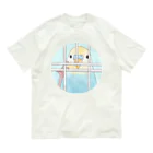 まめるりはことりの可愛いのぞき見セキセイインコちゃん【まめるりはことり】 オーガニックコットンTシャツ