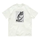 シマリス部　の毛繕いのシマリス　モノトーン Organic Cotton T-Shirt