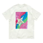 🐶シュナといろいろ🎨の流れ星　(ピンク) オーガニックコットンTシャツ