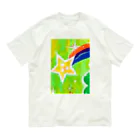 🐶シュナといろいろ🎨の流れ星　(グリーン) Organic Cotton T-Shirt