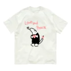 ミナミコアリクイ【のの】のLove and Peace オーガニックコットンTシャツ