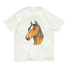 greetenの馬 アート オーガニックコットンTシャツ