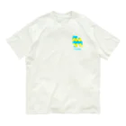 AtelierBoopのブルー＆イエロー　パピヨン Organic Cotton T-Shirt