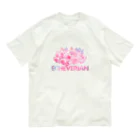 Mrs.Succulentのエケベリアンロゴ（ピンクアイス柄 Organic Cotton T-Shirt