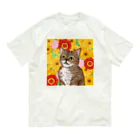 理絵のねこ 花×華  オーガニックコットンTシャツ