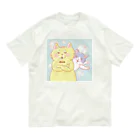 トラとハチワレの腕組みするねこ オーガニックコットンTシャツ