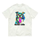 ユニークなワンちゃんデザインのお店のボーダーコリー　ネオンカラー Organic Cotton T-Shirt