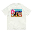 ハッピー・ラブラドールズの浜辺のラブラドール オーガニックコットンTシャツ