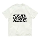 GyuUGyuUのギュウポケロゴ牛柄 オーガニックコットンTシャツ