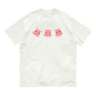 LalaHangeulの3匹のメンダコさん オーガニックコットンTシャツ