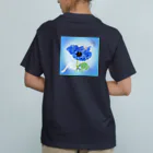 idumi-artの青いアネモネ💙風 オーガニックコットンTシャツ