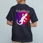 ハロー! オキナワのYaaRuuやーるー(やもり)　グラデーション Tシャツ　[Hello!Okinawa]  オーガニックコットンTシャツ