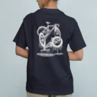 nidan-illustrationのmelted bikes #2 (white ink) オーガニックコットンTシャツ