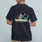 イラスト MONYAAT のバックプリント ねぎってる鴨カモCL オーガニックコットンTシャツ