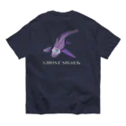LalaHangeulのGhost Shark バックプリント オーガニックコットンTシャツ
