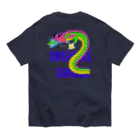 LalaHangeulのORIENTAL DRAGON（龍）英字 バックプリント Organic Cotton T-Shirt