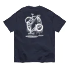 nidan-illustrationのmelted bikes #2 (white ink) オーガニックコットンTシャツ