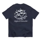 takichi studioのtitakichi 文字アリ 背面White titanota Organic Cotton T-Shirt