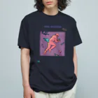 MAKI IRIE shopのtime machine_パープル    オーガニックコットンTシャツ