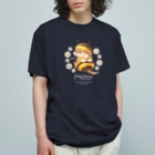 カワウソとフルーツのBaby Otters Honey（文字白色） Organic Cotton T-Shirt