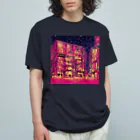 TakashiSのmodern pink city オーガニックコットンTシャツ