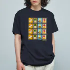 Quatre Illustrationのキャトル切手_お野菜ファッションB 4×4 Organic Cotton T-Shirt