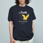 mochico_veganのDOMINION-T イエロー(格子あり/ネイビーor黒地) オーガニックコットンTシャツ