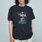 kazu_gのスケボーのない人生なんて!(パンダ)濃色用 オーガニックコットンTシャツ