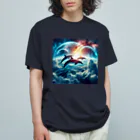 Mangetu2024の宇宙海（イルカ） オーガニックコットンTシャツ