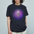💖宇宙整体♪🌈♪こころからだチャンネル♪💖の宇宙曼荼羅cakraバランスレインボー オーガニックコットンTシャツ