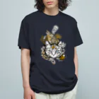 OJIKの磯猫 オーガニックコットンTシャツ