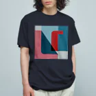 レターオールソーツのGeometric Letter series - Berry Mint 'U' オーガニックコットンTシャツ