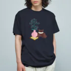 かわべしおん | イラストレーターのカスミソウとぬいぐるみ オーガニックコットンTシャツ