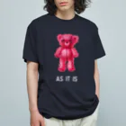 cocoartの雑貨屋さんの【As it is】（桃くま）WHITE オーガニックコットンTシャツ