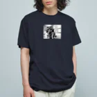 壁かべSHOP・SUZURI店のんにゃあんにゃ？ハーフトーン オーガニックコットンTシャツ