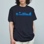 watapyのSINGAPORE:ブルー オーガニックコットンTシャツ