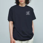 nidan-illustrationのhappy dog -ENJOY- (wite ink) Organic Cotton T-Shirt