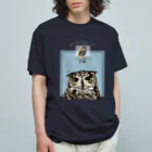 鵄　〜フクロウまみれ〜のぴょこっとアフリカワシミミズク Organic Cotton T-Shirt