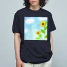 Lily bird（リリーバード）の青空とひまわり Organic Cotton T-Shirt