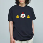 須田ふくろうのキャンドルくんとヒヨコ オーガニックコットンTシャツ