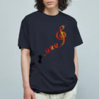 CHOSANAのリボンでト音記号 オーガニックコットンTシャツ